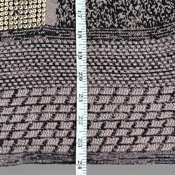 Chico’s Cardigan Size 2 (Large) Sequin Mixed Media Metal Chain Link Neckline - Picture 7 of 7